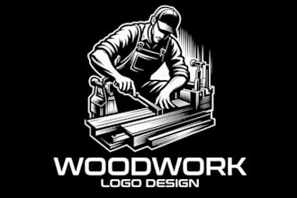draw wonderful woodwork mascot logo design for you