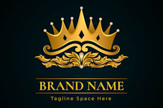 design luxury, jewelry, crown, minimalist, signature logo