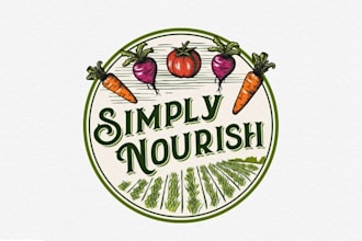 design food logo restaurant or fast food, and vegan