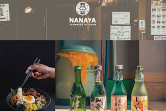 design a custom modern creative japanese kitchen restaurant logo