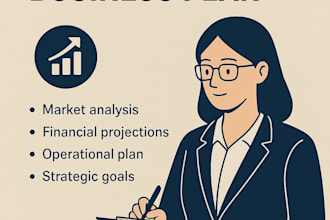 develop investor ready business plan for startups, grant, business plan writer