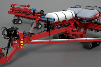 model 3d realistic farming simulator, excavator, harvester, 3d printing, blender