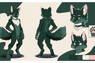 fursona ref sheet furry reference sheet anthro ref sheet vtuber furry ref sheet