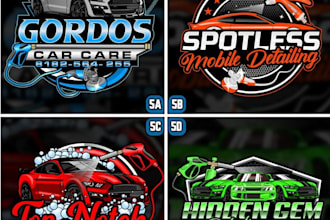 design auto detailing automotive mobile detailing auto repair car wash logo