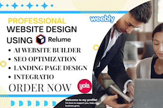 redesign, design websites with relume, yola, weebly fast, branded, easy