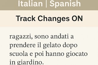 proofread and edit your italian or spanish text with track changes
