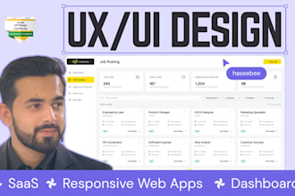 design modern saas, web app, and dashboard UI UX in figma