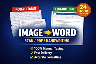 convert image, scanned PDF or handwritten notes to word or editable PDF