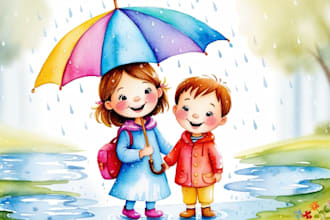 children story book illustration, children book editing, kids story edit
