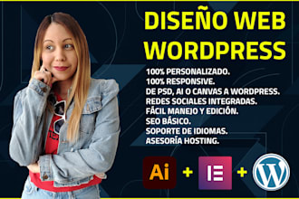 diseñaré su sitio web wordpress, moderno y responsivo