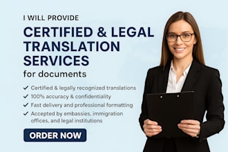 provide certified and legal translation services