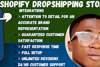 setup shopify dropshipping store, shopify store with full integrations