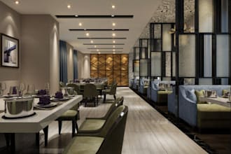 design 3d modern interior for restaurant, cafe, bar, coffee shop, hotel, airbnb