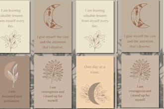 design printable affirmation motivation inspiration self love custom cards deck
