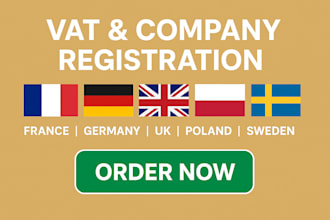 do vat and company registration for france, UK, poland, germany, sweden