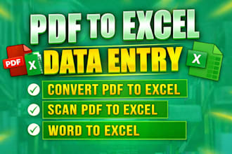 convert pdf to excel, scan pdf to excel, word to excel
