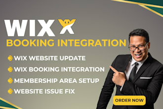 integrate wix booking, wix membership, fix and update website issue