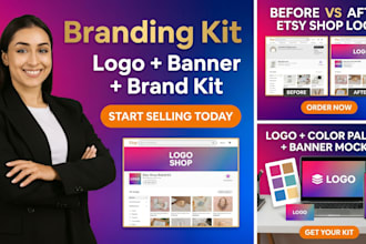 design a feminine etsy shop branding kit, logo and banner