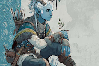 draw a fantasy character design and dnd character art