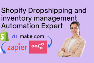 setup make com automation for dropshipping order and inventory management