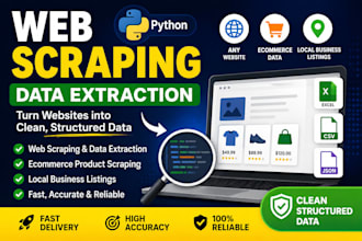 do web scraping, ecommerce product scraping, and local business listings