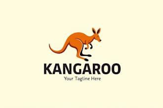 make an amazing kangaroo animal logo with unlimited revision