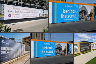 design construction site fence and safety banners