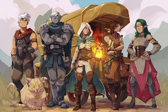 create dnd party art illustration