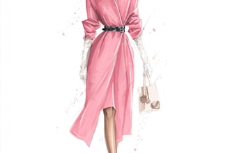 draw a fashion illustration or sketch of a figure in clothes