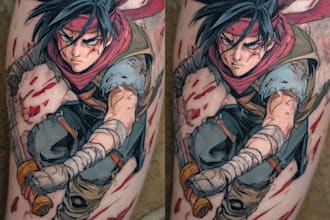 design professional japanese, asian style tattoo design