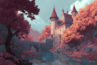 design detailed fantasy landscapes and environments