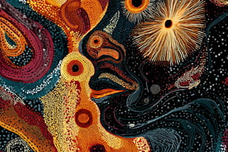 draw abstract digital illustrations and aboriginal art