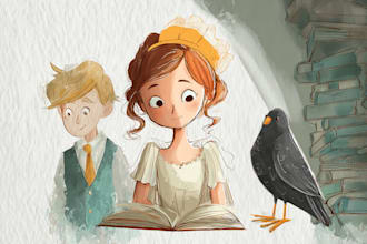 draw illustrations for your ebook and book on amazon