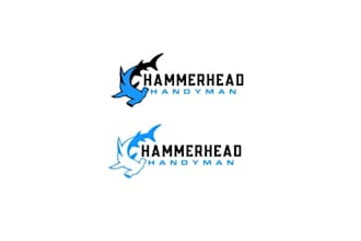 design hammerhead shark handyman business logo