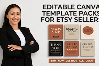 create editable canva template packs for etsy sellers and digital products