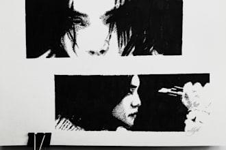 make a stippling portrait with fine dot detailing