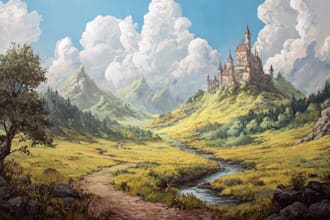 design detailed fantasy landscapes and environments