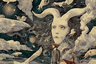 draw a surrealist or fantasy illustration