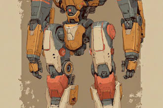 make amazing character mecha robot illustration