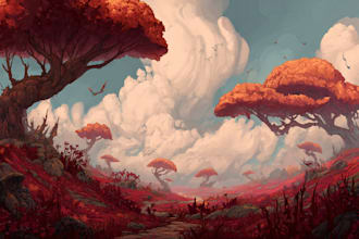 design fantasy background, landscape art