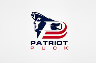 design innovative unique patriot puck logo