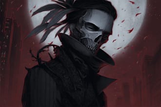 draw a mystical scary creepy illustration or art