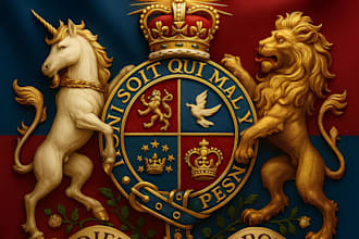 design family crest, regal heraldic and coat of arms logo