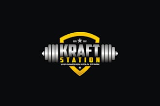 design classic fitness strong powerful logo