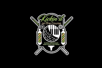 design wonderful super logo with kickin it on the course