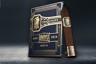 do creative cigar brands label logo and box design
