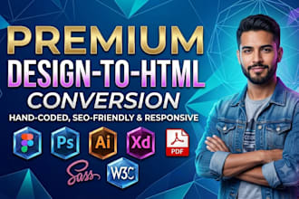 convert figma to html, psd to html, xd to html, responsive with bootstrap5