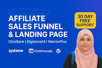 design affiliate marketing funnel with clickbank, digistore24, warriorplus