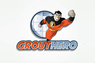 design mascot exciting logo design for grout hero