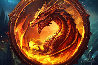 made design medieval fantasy game, rpg, mmo game logo